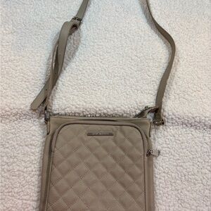 Steve Madden Beige Quilted Crossbody Bag